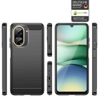 Carbon Hülle für Xiaomi Redmi A5 4G (EU 173mm) Handyhülle Back Cover Handy Tasche Bumper in Schwarz
