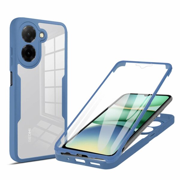 360° Grad Hülle für Xiaomi Redmi A5 4G (EU 173mm) vollschutz Integriertem Displayschutz Blau