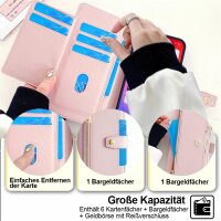Handykette Hülle für Motorola Moto G05 / Moto E15 mit Band Handyhülle Kartenfächer PU Leder Umhängetasche in Rosa
