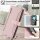 Handykette Hülle für Motorola Moto G05 / Moto E15 mit Band Handyhülle Kartenfächer PU Leder Umhängetasche in Rosa
