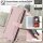 Handykette Hülle für Motorola Moto G15 / Moto G15 Power mit Band Handyhülle Kartenfächer PU Leder Umhängetasche in Rosa