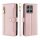 Handykette Hülle für Motorola Moto G15 / Moto G15 Power mit Band Handyhülle Kartenfächer PU Leder Umhängetasche in Rosa