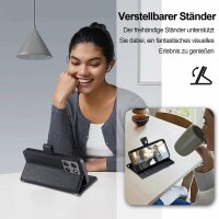 Handykette Hülle für Motorola Moto G15 / Moto G15 Power mit Band Handyhülle Kartenfächer PU Leder Umhängetasche in Schwarz
