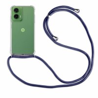Handykett für Motorola Moto G35 Hülle mit Kordel Handyhülle mit Band in Blau