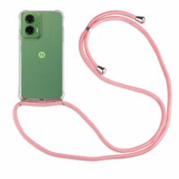 Handykett für Motorola Moto G35 Hülle mit Kordel Handyhülle mit Band in Rosa