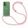 Handykett für Motorola Moto G35 Hülle mit Kordel Handyhülle mit Band in Rosa
