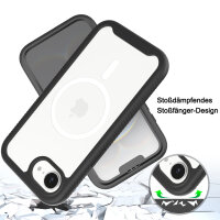 Handyhülle für Apple iPhone 16E – 360° Panzer Case mit Displayschutz Schwarz
