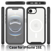Handyhülle für Apple iPhone 16E – 360° Panzer Case mit Displayschutz Schwarz