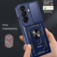 Outdoor Panzer Hülle für Samsung Galaxy Z Fold 7 mit Kameraschutz Ringhalter in Blau