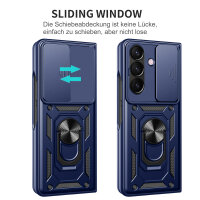 Outdoor Panzer Hülle für Samsung Galaxy Z Fold 7 mit Kameraschutz Ringhalter in Blau