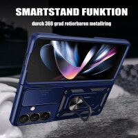 Outdoor Panzer Hülle für Samsung Galaxy Z Fold 7 mit Kameraschutz Ringhalter in Blau