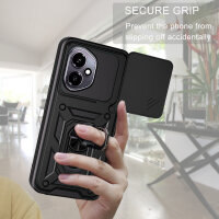 Outdoor Panzer Hülle für Samsung Galaxy Z Fold 7 mit Kameraschutz Ringhalter in Schwarz