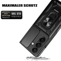 Outdoor Panzer Hülle für Samsung Galaxy Z Fold 7 mit Kameraschutz Ringhalter in Schwarz