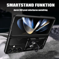 Outdoor Panzer Hülle für Samsung Galaxy Z Fold 7 mit Kameraschutz Ringhalter in Schwarz