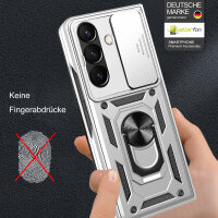 Outdoor Panzer Hülle für Samsung Galaxy Z Fold 7 mit Kameraschutz Ringhalter in Silber