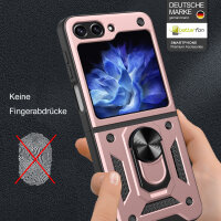 Outdoor Panzer Hülle für Samsung Galaxy Z Flip 7 FE mit Kameraschutz Ringhalter in Rosegold