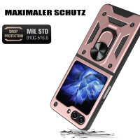 Outdoor Panzer Hülle für Samsung Galaxy Z Flip 7 FE mit Kameraschutz Ringhalter in Rosegold