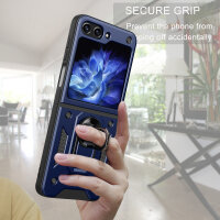 Outdoor Panzer Hülle für Samsung Galaxy Z Flip 7 FE mit Kameraschutz Ringhalter in Blau