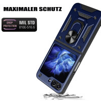 Outdoor Panzer Hülle für Samsung Galaxy Z Flip 7 FE mit Kameraschutz Ringhalter in Blau