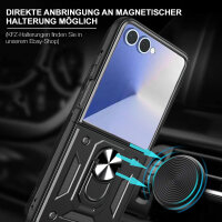 Outdoor Panzer Hülle für Samsung Galaxy Z Flip 7 mit Kameraschutz Ringhalter in Schwarz