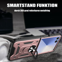 Outdoor Panzer Hülle für Samsung Galaxy Z Flip 7 mit Kameraschutz Ringhalter in Rosegold