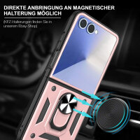 Outdoor Panzer Hülle für Samsung Galaxy Z Flip 7 mit Kameraschutz Ringhalter in Rosegold
