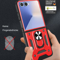 Outdoor Panzer Hülle für Samsung Galaxy Z Flip 7 mit Kameraschutz Ringhalter in Rot