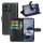 Handy Tasche für Motorola Moto G86 5G Handyhülle Flip Cover Wallet Case Hülle Etui Schwarz