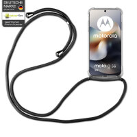 Handykett für Motorola Moto G56 5G Hülle mit Kordel Handyhülle mit Band in Schwarz