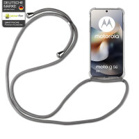 Handykett für Motorola Moto G56 5G Hülle mit Kordel Handyhülle mit Band in Grau