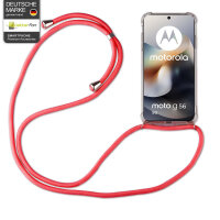 Handykett für Motorola Moto G56 5G Hülle mit Kordel Handyhülle mit Band in Rot