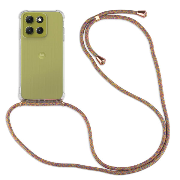 Handykett für Motorola Moto G86 5G Hülle mit Kordel Handyhülle mit Band in Rainbow