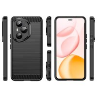 Carbon Hülle für Honor 400 Pro Handyhülle Back Cover Handy Tasche Bumper in Schwarz