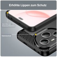 Carbon Hülle für Honor 400 Pro Handyhülle Back Cover Handy Tasche Bumper in Schwarz