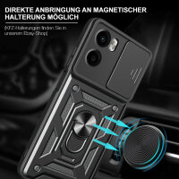 Outdoor Panzer Hülle für Motorola Moto G05 / E15 Handyhülle mit Kameraschutz Ringhalter in Schwarz
