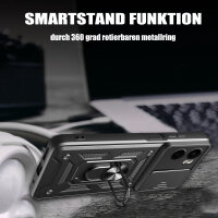 Outdoor Panzer Hülle für Motorola Moto G05 / E15 Handyhülle mit Kameraschutz Ringhalter in Schwarz