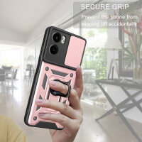 Outdoor Panzer Hülle für Motorola Moto G05 / E15 Handyhülle mit Kameraschutz Ringhalter in Rosegold