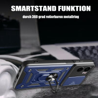 Outdoor Panzer Hülle für Motorola Moto G05 / E15 Handyhülle mit Kameraschutz Ringhalter in Blau