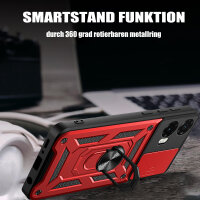 Outdoor Panzer Hülle für Motorola Moto G35 Handyhülle mit Kameraschutz Ringhalter in Rot