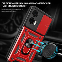Outdoor Panzer Hülle für Motorola Moto G35 Handyhülle mit Kameraschutz Ringhalter in Rot