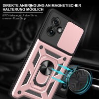 Outdoor Panzer Hülle für Motorola Moto G55 Handyhülle mit Kameraschutz Ringhalter in Rosegold