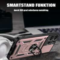 Outdoor Panzer Hülle für Motorola Moto G75 Handyhülle mit Kameraschutz Ringhalter in Rosegold