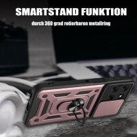 Outdoor Panzer Hülle für Motorola Moto G56 Handyhülle mit Kameraschutz Ringhalter in Rosegold