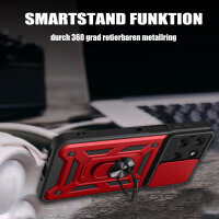 Outdoor Panzer Hülle für Motorola Moto G56 Handyhülle mit Kameraschutz Ringhalter in Rot