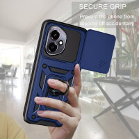 Outdoor Panzer Hülle für Honor 400 Handyhülle mit Slide Kameraschutz Ringhalter in Blau
