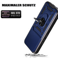 Outdoor Panzer Hülle für Honor 400 Handyhülle mit Slide Kameraschutz Ringhalter in Blau