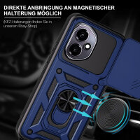 Outdoor Panzer Hülle für Honor 400 Handyhülle mit Slide Kameraschutz Ringhalter in Blau