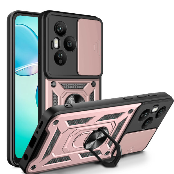 Outdoor Panzer Hülle für Honor 400 Pro Handyhülle mit Slide Kameraschutz Ringhalter in Rosegold