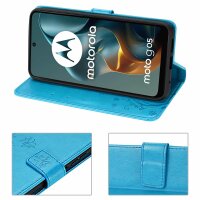 Hülle für Motorola Moto G05 / Moto E15 Handyhülle mit [Standfunktion][Kartenfächern] in Blau