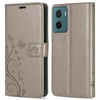 Hülle für Motorola Moto G05 / Moto E15 Handyhülle mit [Standfunktion][Kartenfächern] in Grau